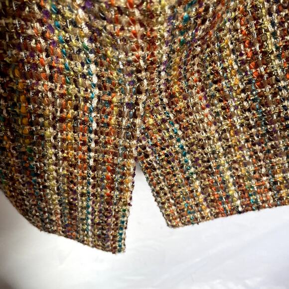 Coldwater Creek 8P skirt pencil tweed lined side zip browns multi-color - Picture 8 of 9